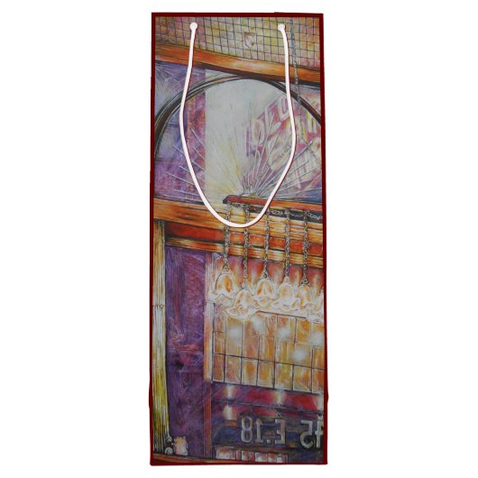 We vliegen allemaal rond hetzelfde licht. wijn cadeautas (Achterkant)