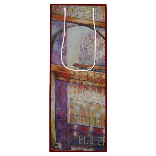 We vliegen allemaal rond hetzelfde licht. wijn cadeautas (Voorkant)