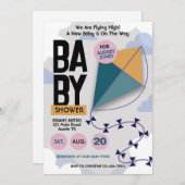 We vliegen hoog Schattige vlieger Baby shower Kaart (Voorkant / Achterkant)