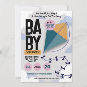 We vliegen hoog Schattige vlieger Baby shower Kaart