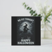 We vliegen vanavond Platinum / Black Halloween Fla Kaart (Staand voorkant)