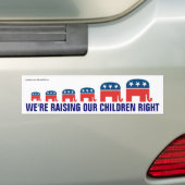 We voeden onze Bumpersticker met kinderen. (Op auto)