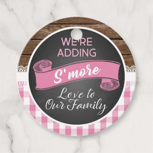 We voegen S'more Love toe aan onze familie - Pink Bedankjes Labels (Voorkant)