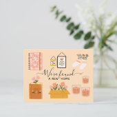 We vonden New Home Cute Girly Cozy Elements roze Feestdagenkaart (Staand voorkant)