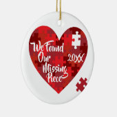 We vonden ons ontbrekende stuk - puzzelhart keramisch ornament (Rechts)