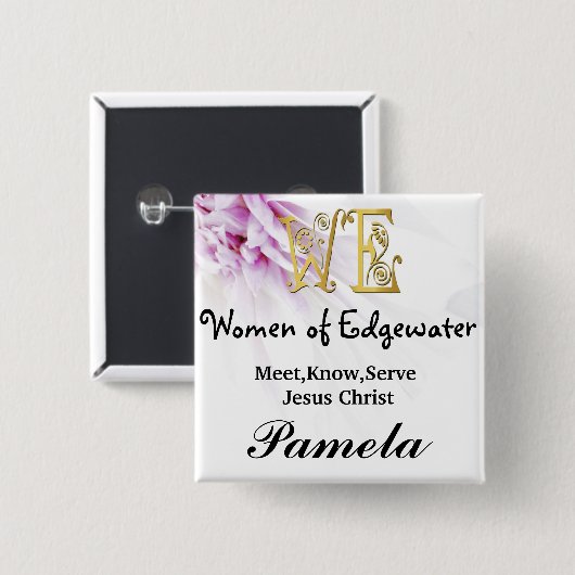 WE Vrouwen in Edgewater Vierkante Button 5,1 Cm (Voorkant /achterkant)