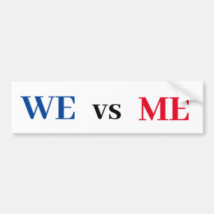 We vs. ik Bumpersticker