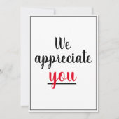 We waarderen je dankbaarheid bedankkaart (Voorkant)