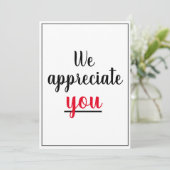 We waarderen je dankbaarheid bedankkaart (Staand voorkant)