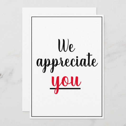 We waarderen je dankbaarheid bedankkaart (Voorkant / Achterkant)