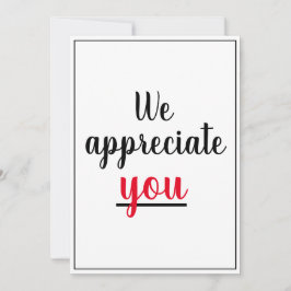 We waarderen je dankbaarheid bedankkaart