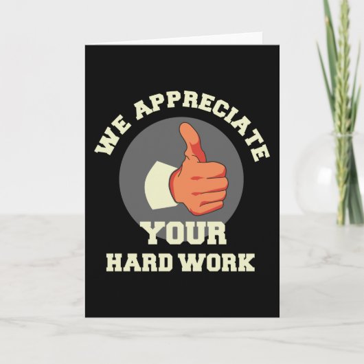 We waarderen je harde werk kaart (Voorkant)