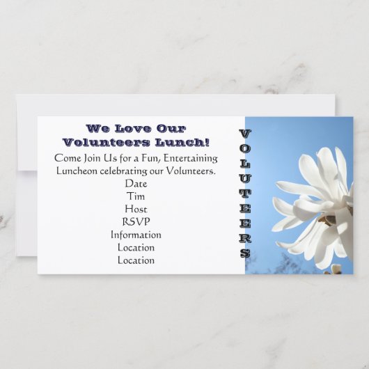 We waarderen onze VRIJWILLIGERS Lunch uitnodiginge (Voorkant)