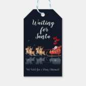 We wachten op Santa Ho! Ho! Ho! Winter Holiday Cadeaulabel (Achterkant)