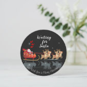 We wachten op Santa Ho! Ho! Ho! Winter Holiday Feestdagenkaart (Staand voorkant)