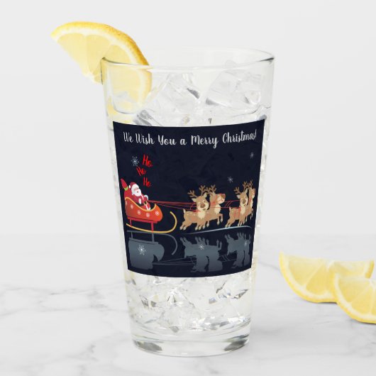 We wachten op Santa Ho! Ho! Ho! Winter Holiday Glas (Voorkant ijs)