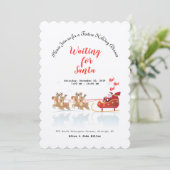 We wachten op Santa Ho! Ho! Ho! Winter Holiday Kaart (Staand voorkant)