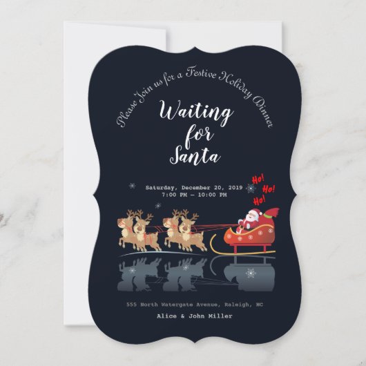 We wachten op Santa Ho! Ho! Ho! Winter Holiday Kaart (Voorkant)