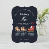 We wachten op Santa Ho! Ho! Ho! Winter Holiday Kaart (Staand voorkant)