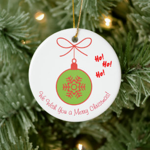 We wachten op Santa Ho! Ho! Ho! Winter Holiday Keramisch Ornament