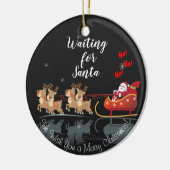 We wachten op Santa Ho! Ho! Ho! Winter Holiday Keramisch Ornament (Links)