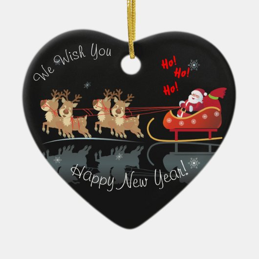 We wachten op Santa Ho! Ho! Ho! Winter Holiday Keramisch Ornament (Voorkant)