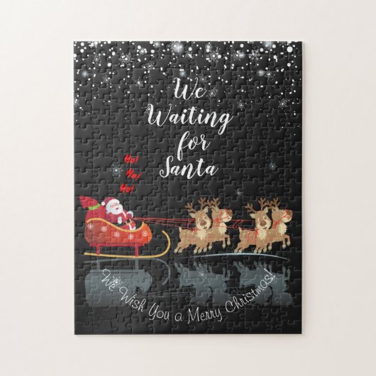 We wachten op Santa Ho! Ho! Ho! Winter Holiday Legpuzzel (Verticaal)