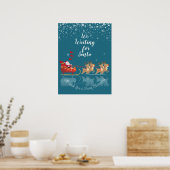 We wachten op Santa Ho! Ho! Ho! Winter Holiday Poster (Keuken)