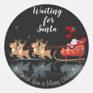 We wachten op Santa Ho! Ho! Ho! Winter Holiday Ronde Sticker