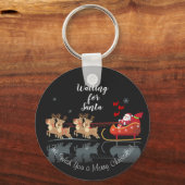 We wachten op Santa Ho! Ho! Ho! Winter Holiday Sleutelhanger (Voorkant)