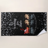 We wachten op Santa Ho! Ho! Ho! Winter Holiday Strandlaken (Voorkant)