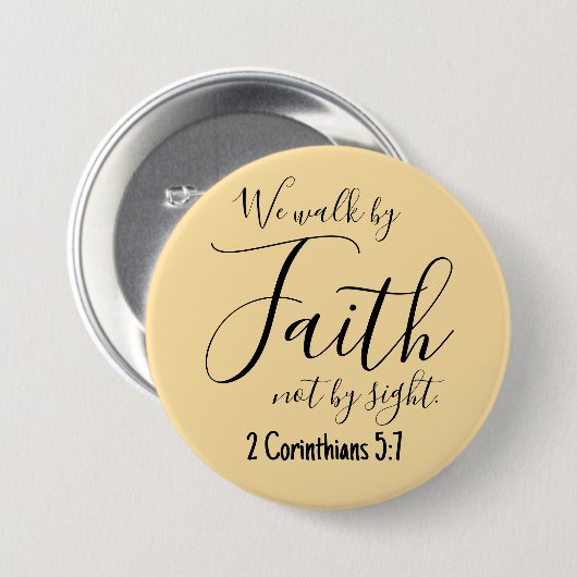 We Walk by Faith Magneet Ronde Button 7,6 Cm (Voorkant /achterkant)