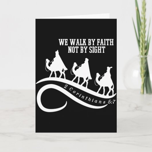 We Walk By Faith Not By Sight Christian Christmas Kaart (Voorkant)