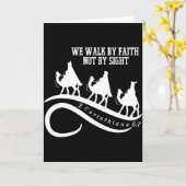 We Walk By Faith Not By Sight Christian Christmas Kaart (Gele Bloem)