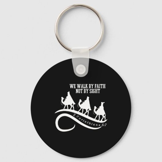 We Walk By Faith Not By Sight Christian Christmas Sleutelhanger (Voorkant)