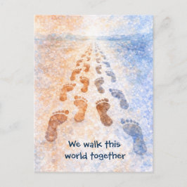 We Walk This World Together Postcard Feestdagenkaart