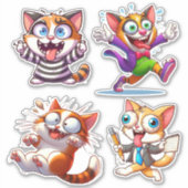We Waren Allemaal Gek Hier Kat Sticker (Voorkant)