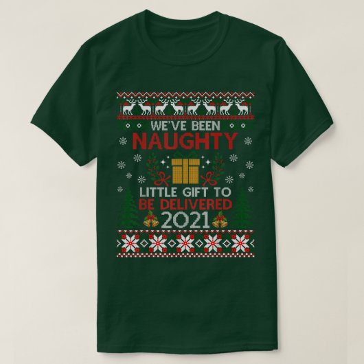 We waren een Naughty Funny Kerstman Baby Zwangersc T-shirt (Design voorkant)