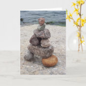 We waren hier - Inuksuk, steen, leeg wenskaart Kaart (Gele Bloem)