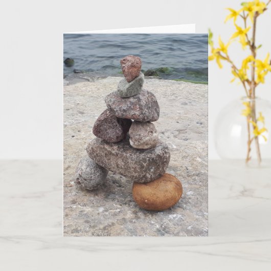 We waren hier - Inuksuk, steen, leeg wenskaart Kaart (Gele Bloem)