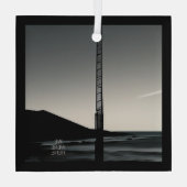 We waren hier met de naam glazen vierkant ornament (Achterkant)