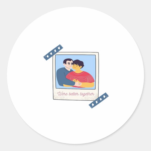 We Waren Samen Beter Grafisch Minimalistisch Desig Ronde Sticker (Voorkant)