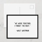 We waren samen Whitman Quote Briefkaart (Voorkant / Achterkant)