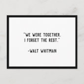 We waren samen Whitman Quote Briefkaart (Voorkant)