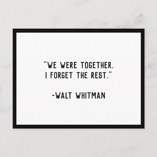 We waren samen Whitman Quote Briefkaart (Voorkant)