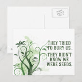 We waren Seeds Inspirerend Quote Mooi Briefkaart (Voorkant / Achterkant)