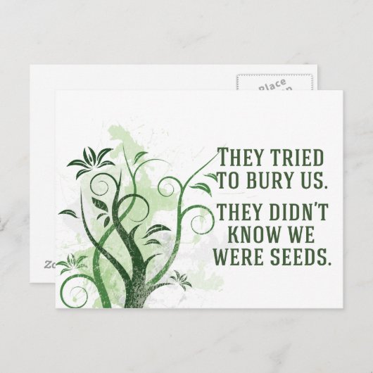 We waren Seeds Inspirerend Quote Mooi Briefkaart (Voorkant / Achterkant)