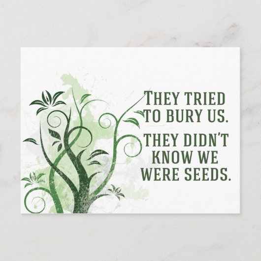 We waren Seeds Inspirerend Quote Mooi Briefkaart (Voorkant)