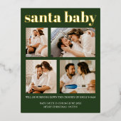 We waren stoute zwangerschapsuitkondiging kerst folie feestdagen briefkaart (Voorkant)