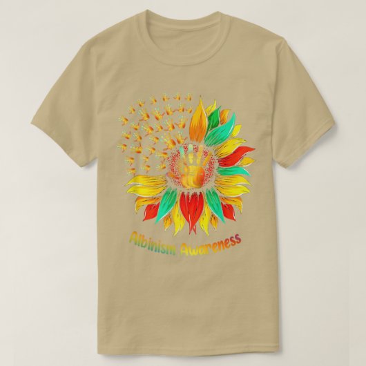 We waren zonnebloempels voor albinisme. t-shirt (Design voorkant)